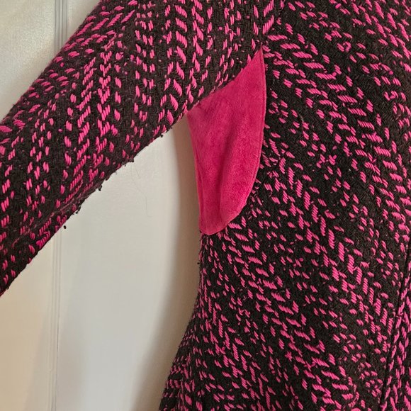 Diane von Furstenberg (DVF) Coat, Fuchsia & Black Print - Picture 3 of 11